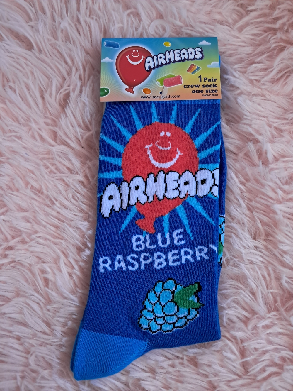 Hot Topic Airheads Blue Raspberry Socks! Nwt Unisex Candy Themed